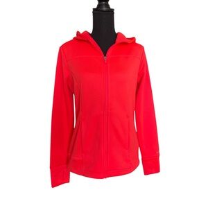 Orange Long Sleeve Full Zip Hooded Sweatshirt